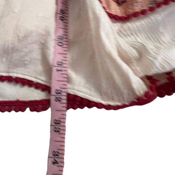 Free Peope My Love Balloon Sleeve Mixed Print V Neck Long  Sleeve Small - Picture 8 of 13